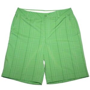 Under Armour Men’s Performance Green Plaid Flat Front Chino Golf Shorts Size 40
